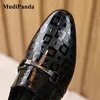 MudiPanda Boys Formal Dress Shoes For Girls Pointed British Style Fashion Show Black 2020 Autumn Children Student Single Shoes