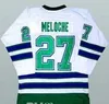 Mäns 1970-talets Kalifornien Golden Seals 27 Gilles Meloche 7 Reggie Leach Vintage Jersey Stitched White Blue Green Yellow Alternativ Size S-4XL