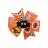 3quotpumpkin tryckt band hårbågar Girls Halloween Dance Party Hair Clip Kids Hairgirps Barrettes Hårtillbehör9456066