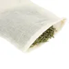 100pcs / lot grands sachets de thé 8x10cm sacs réutilisables en mousseline de coton pour les herbes de savon Tea216c