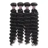 Ishow Brazilian Human Hair Bundles with Lace Closure For Women Girls All Ages 8-28inch Natural Black Color 8A Peruvian Virgin 4 PCS Malaysian Deep Curly