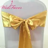 WedFavor 100pcs Peach Banquet Satin Chair Sash Wedding Chair Bow Tie For Hotel Party Event Decoration