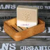 100pcs arrival Portable Soap Dishes Creative simple bamboo manual drain soap box Bathroom bathroom Japanese style soap