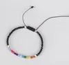 Lucky Stone Beads Simple Armband 3mm Kralen Verstelbare Bohemen Boeddhisme Dames 7 Chakra Armbanden Yoga OM Charm GB1154