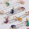 Small Moon Enamel Gold Plated Color Charms Pendants for Handmade Diy Earrings Necklace Key Chain Bracelet Jewelry Making Accessories