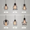 Retro Iron Pendant LAMP خمر قفص تعليق Light Office Bar El Loft Balcony Yard Porch Industrial Hanging Chandelier282a