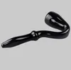 Pipes for smoking! Black Sherlock has big round bowl & ring circle 6" long pipe