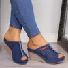 Ny ankomst 2020 kvinnors sandaler kvinnor sommar mode fritid fisk mun sandaler tjock botten tofflor wedges skor kvinnor 610700 S20326