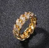 Mężczyźni lodowani 360 Eternity 8 mm Cuban Link Pierścienie Bling Mikro Pave Cubic Cyrronia Symulowane diamenty Cuabn Ring8481317