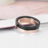 Korean Double Color Titanium Steel Roman Numerals Ring for Women Fashion Simple Ring Wedding Band Jewelry Size 7-10 bague femme215K