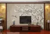 wallpaper for walls 3 d for living room flower and bird figure TV background wall background painting