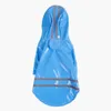 Handmade PU Dog Apparel Rain Coat Outdoor Solid Hooded Raincoat Waterproof Puppy Jacket Fashion pet Clothing High quality