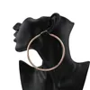 Vente en gros de grandes boucles d'oreilles pour femmes western vente chaude simple ronde boîte de nuit boucle d'oreille huggie bijoux exagérés 2 couleurs or rose or