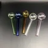 Tuyau de brûleur à mazout transparent Couleur unie Pipes à fumer en verre Pyrex clair Narguilés de poche Shisha Bongs à eau Accessoires Faits à la main 1 8ps E19