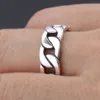 V YA 100% 925 Sterling Silver Ring Punk Ring Cycle Chain Finger Rings for Men Fine SMYELLTY Big Size Par Ring Men smycken273w