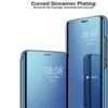 Étuis à rabat pour Iphone 13 Mini 12 Pro Max Samsung Note 20 S20 S9 Plus S10 8 support de téléphone galvanoplastie clair couverture de miroir intelligent