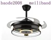 New High Quality Modern Invisible Fan lights Leaf Led Ceiling Fans 110v 220v Wireless control ceiling fan light 42inch MYY