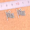 156 Stück Charms, USA-Flagge, antik versilbert, Anhänger zum Selbermachen, handgefertigter tibetischer Silberschmuck, 12 mm