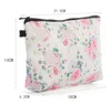 Digital printed flowers and plants hand bag for storage waterproof travel storage portable cosmetic bag coin purse