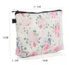 Bolso de mano con estampado digital de flores y plantas para almacenamiento, impermeable, para viajes, portátil, para cosméticos, monedero