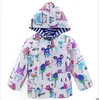 Baby Kids Clothes Girls Tench Coats Windbreaker Hoodies Outdoor Jacket Ruffle Rainproof Outerwear Windproof Printed Butterfly Overcoat B5185