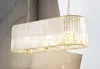 Nuovo arrivo moderno lampadario di cristallo luci di lusso in oro illuminazione a sospensione lampadari rettangolari lampade per sala da pranzo cucina isola MYY