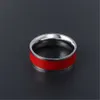 Rostfritt stål fingerring för män mode smycken parti gåva jubileum klassiska enkla tillbehör röd vit svart 5587152189