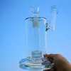 8.6 Inch Glass Bong Sidecar Mouthpiece Water Pipes Matrix Percolator Clear Oil Rigs Mobius logo Dab Rig With Bowl MB01