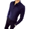 Мужские платья рубашки с длинным рукавом Оксфорд Slim-Fit Сплошной цвет Мужской Бизнес Повседневная Корейская версия Офисная одежда Носить в рубашке