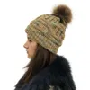 Chapeau tricoté avec Pom Pom coloré pour femme, chapeau chaud en laine, bonnet avec tête de mort, solide, casquette d'extérieur, hiver