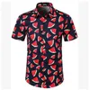 Nieuwe Mode Heren Hawaiiaanse Zomer Floral Gedrukt Strand Zee Korte Mouw Luau Shirt Tops Blouse Meerdere Kleuren S-2XL Tee