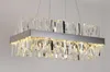 Luxe Rechthoek Crystal Kroonluchter Voor Eetkamer Keuken Island Lampen Opknoping Moderne LED Kroonluchters Binnenverlichting Fixtures Myy