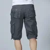 2019 Summer Mens Cargo Shorts Solid Cotton High Quality Knee Length Male Shorts Bermuda Casual Work Short Pants Men