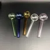 Transparent oljebrännare Rör Solid Färg Klar Pyrex Glas Rökning Rör Pocket Hookahs Shisha Vatten Bongs Tillbehör Handgjorda 1 8ps E19