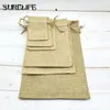 50pcs Christmas Small Burlap Linen Jute Drawstring Gift Bags Sack Wedding Birthday Party Rustic Pouch Baby Shower Supplies