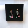 Candy Color Safety Pin Geometric Stud Earring Women Fashion Jewelry Christmas gift Cool Party Funny Earrings for girls
