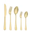 Złoto Silver Steel Stainless Flatware Set Food Grade Silverware Zestaw sztućców Naczynia obejmują łyżkę widelec łyżką