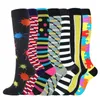 Hommes femmes chaussettes de compression Support de jambe extérieure extérieure respirable Stripe colorée Galette haute chaussette de cyclisme cadeau de cyclisme 4887027587