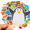 50pcs / Set Cartoon Autocollant Animal Crossing Graffiti Poulpe Pingouin Étanche PVC Ordinateur Portable Guitare Planche À Roulettes Bagages Mignon Autocollants Enfants Jouet