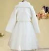 2022 White Winter Jacket Girls Kids Capes Warm Long Sleeve Wedding Flower Girl Wrap Jacket Girls Little Girls Associory In242C