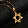 Banhado a ouro 18K judaica Jóias Magen Estrela de David Colar Pingente Mulheres Homens na moda cadeia de jóias