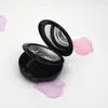 Schwarzes Kunststoff-Puder-Blush-Glas mit Spiegel, Aluminium-Tablett, leere tragbare Kosmetikbox, Klappdeckel, Verpackungsbehälter F201728286017933