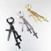 1 Piece Punk Stainless Steel Stud Earring Men Cross Earring Fashion Tassels Crosses Body Piercing Jewelry Black