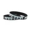 Gorący ! 50 sztuk Nowy Styl Black / Hite Silikonowe Bransoletka Gumowa Piano Keyboard Design Cute Lovely Wristband