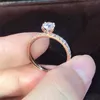 Rose gold diamond ring Crystal engagement rings for women jewelry women rings wedding rings sets gift fashion jewelry