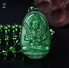 Grön Agate Åtta Patron Saints Pendant Shineshen Buddha 12 Zodiac Män och Kvinnor Buddha staty hänge