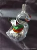 Swan Water Hose Glass Bongs Accessories   , Glass Smoking Pipes colorful mini multi-colors Hand Pipes Best Spoon glas