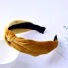 Nowy modny krzyżowy opasek na głowę Ed Turban Hair Band Elasted Velvet Bow Hoop Hair Akcesoria HEADWRAP186W