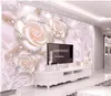 3D Wandbilder Tapete Raum für lebende rosaen Perle dreidimensionaler Blumenschmuck 3D wärmen Tapeten Hintergrund Wand