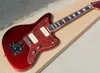 Firm Direct Metal Red E-Gitarre mit P90-Tonabnehmern, Palisandergriffbrett und rotem Schildpatt-Schlagbrett, kann individuell angepasst werden.